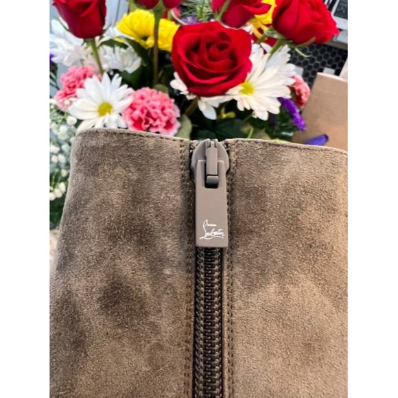 Christian Louboutin So Eleonor Velour Ankle Boots in Silex Gray EU:37.5/US:7.5 - Picture 7 of 12